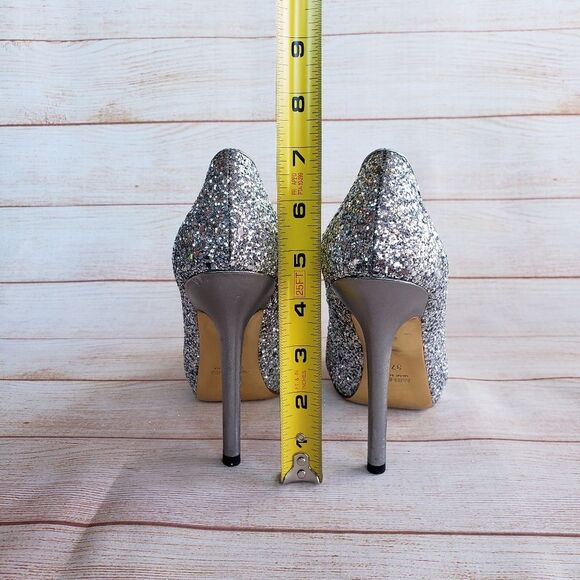 Miu Miu Glitter Peep Toe Stiletto Pumps - Picture 8 of 14